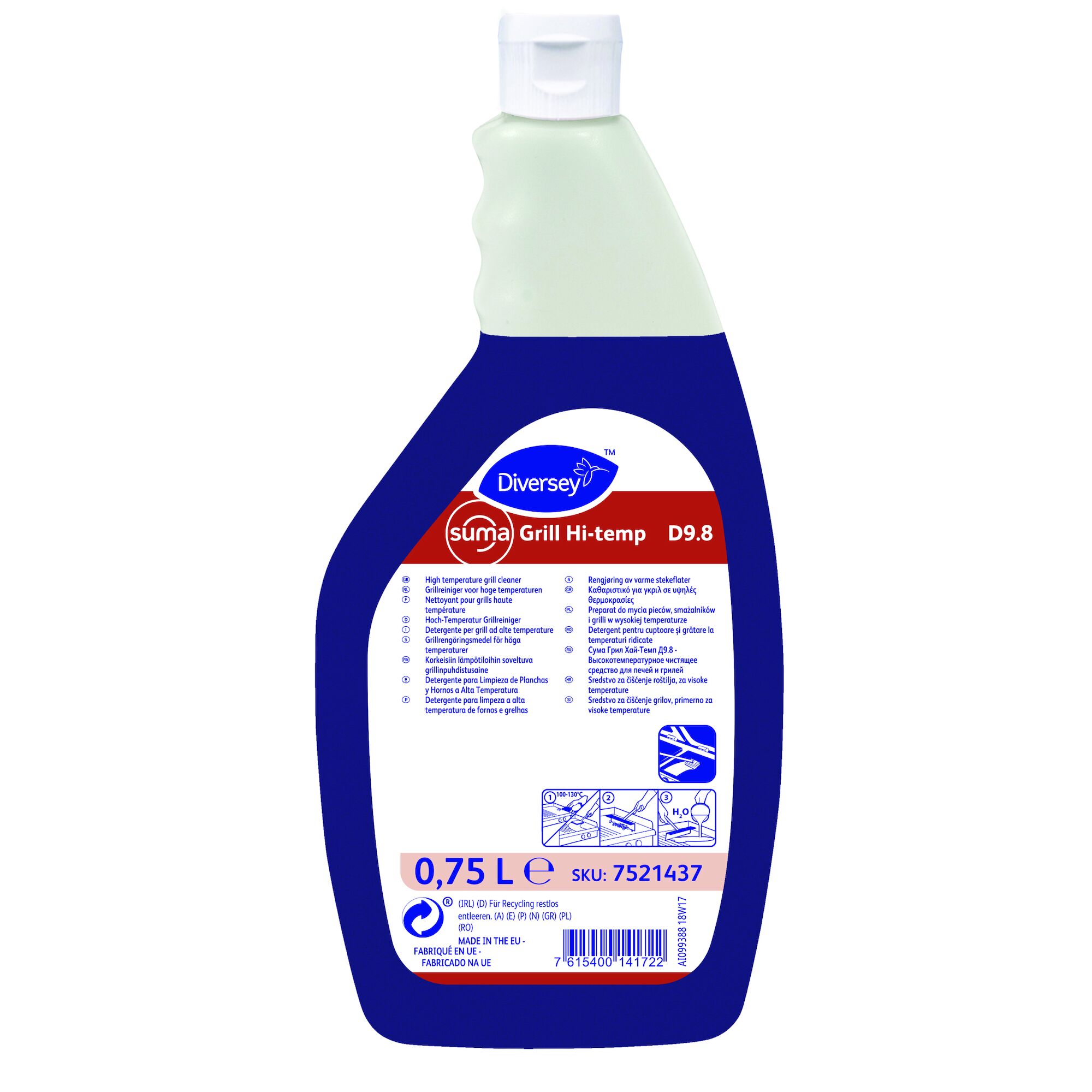 Diversey Suma Grill Hi-Temp D9.8, 0,75L - засіб для миття грилей та фритюрниць